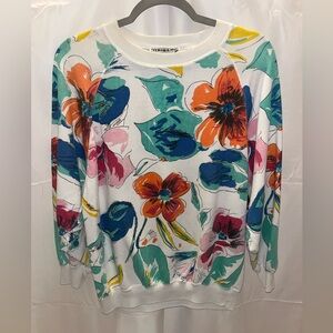 Vintage Floral Print Sweatshirt Sz M